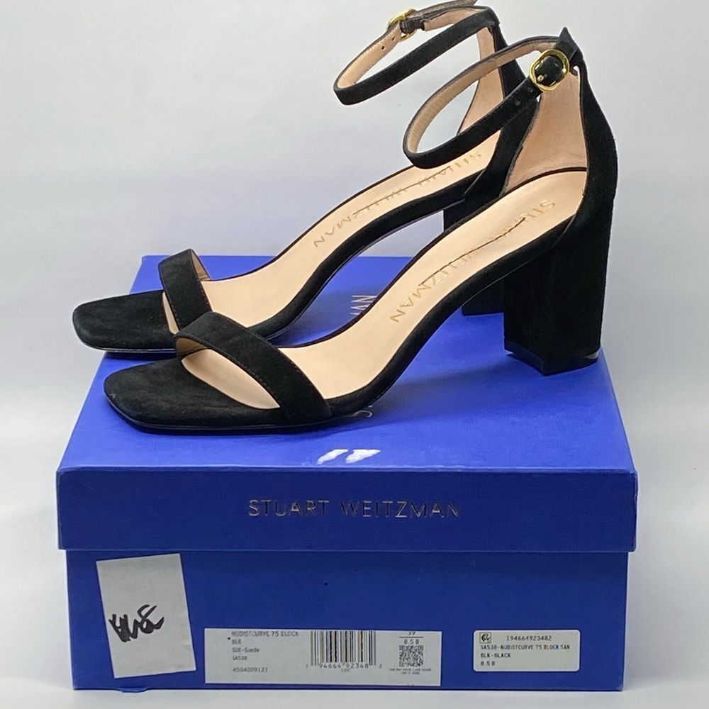 Stuart Weitzman Suede Block Heeled Sandals Size 8… - image 8